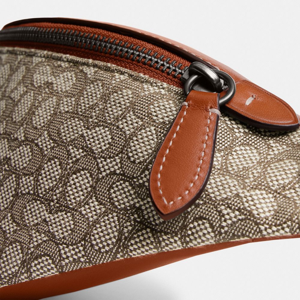 Riñonera COACH® Charter 7 In Micro Signature Jacquard Mujer Marrones Gris | COILZ352