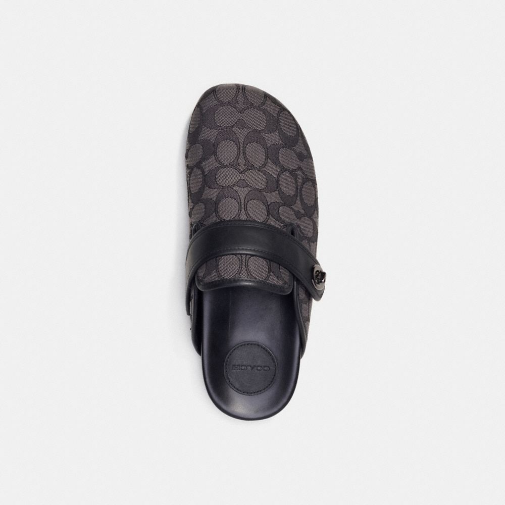 Sandalias COACH® Clog In Signature Jacquard Hombre Gris Negras | CONWY959