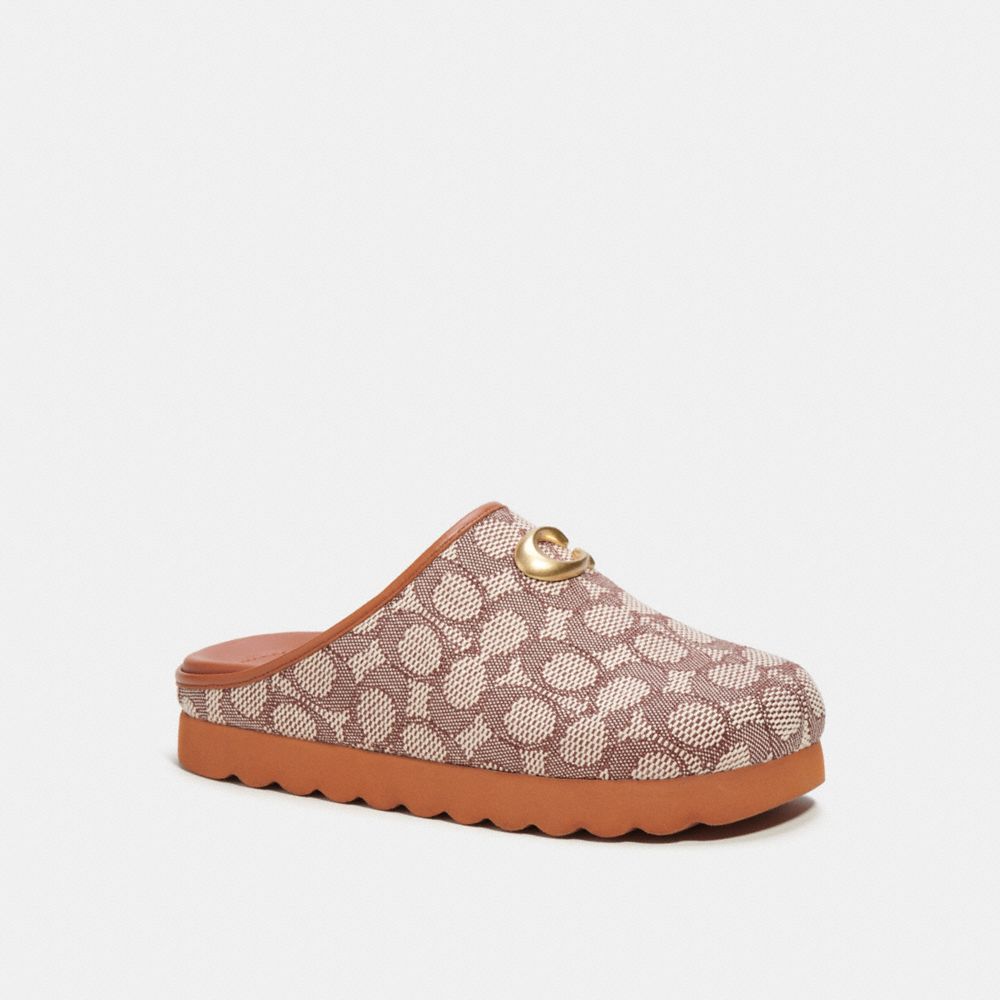 Sandalias COACH® Hadley Slipper In Signature Textile Jacquard Mujer Marrones Gris | COYXL729