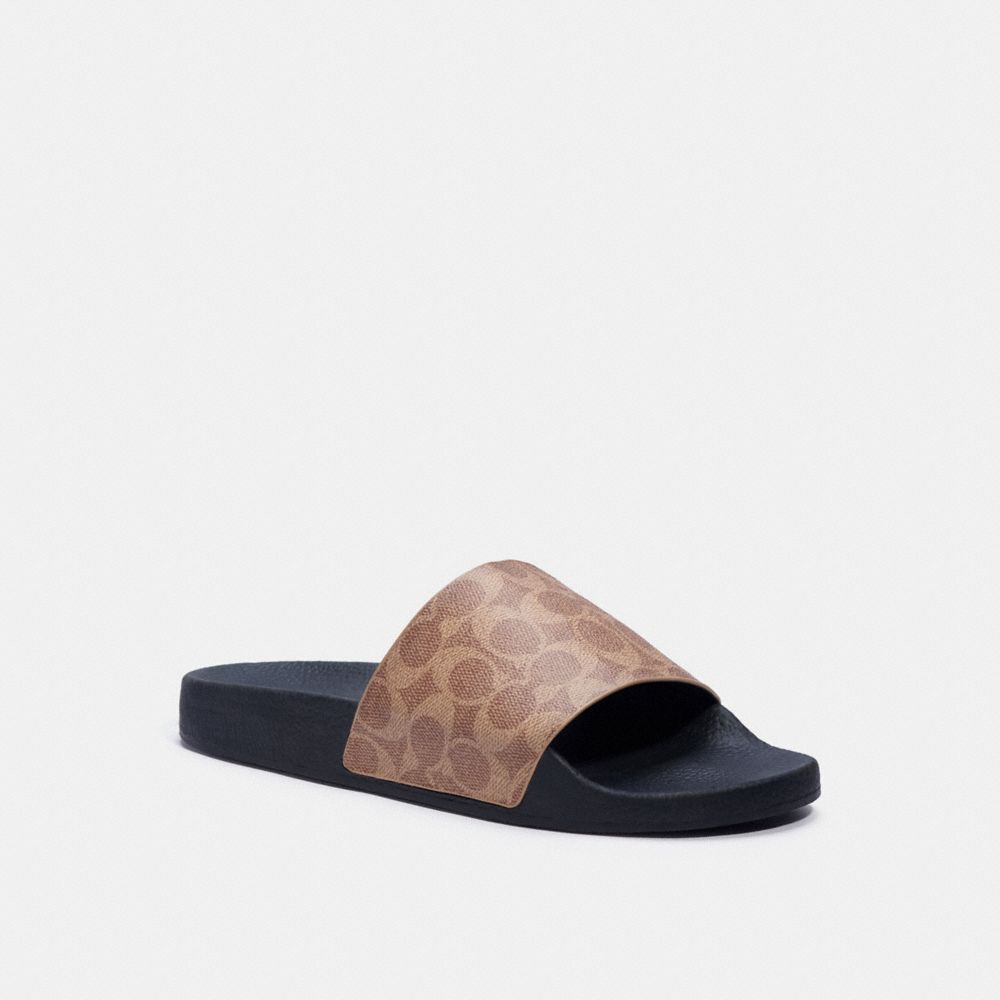 Sandalias COACH® Slide Hombre Marrones | COMQT958