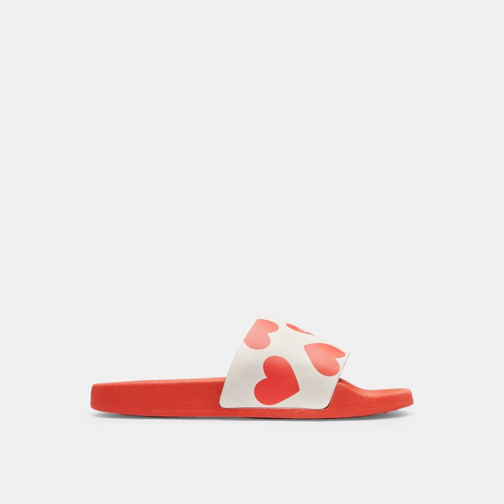 Sandalias COACH® Udele Sport Slide With Valentine's Print Mujer Rojas | COOKT715