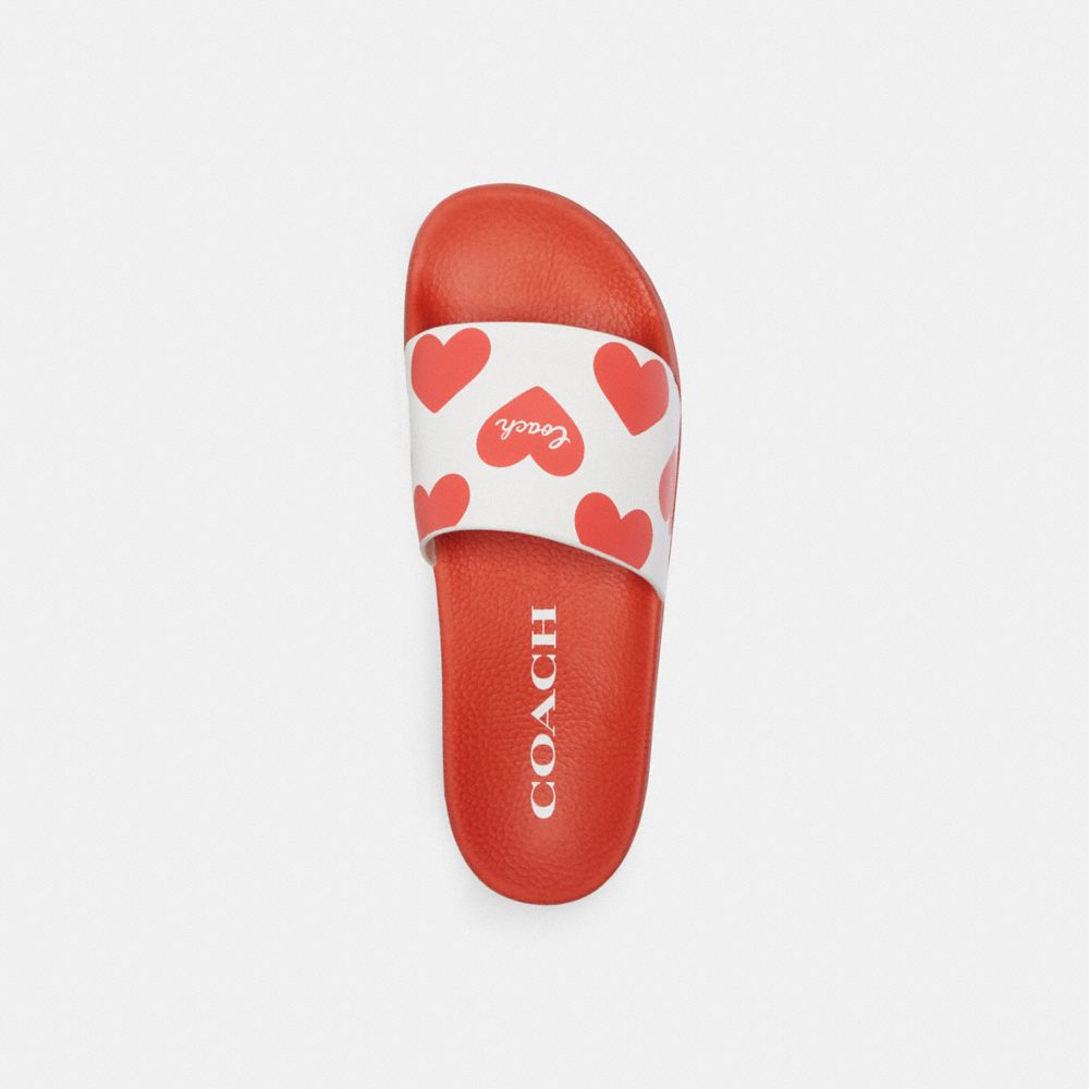 Sandalias COACH® Udele Sport Slide With Valentine's Print Mujer Rojas | COOKT715