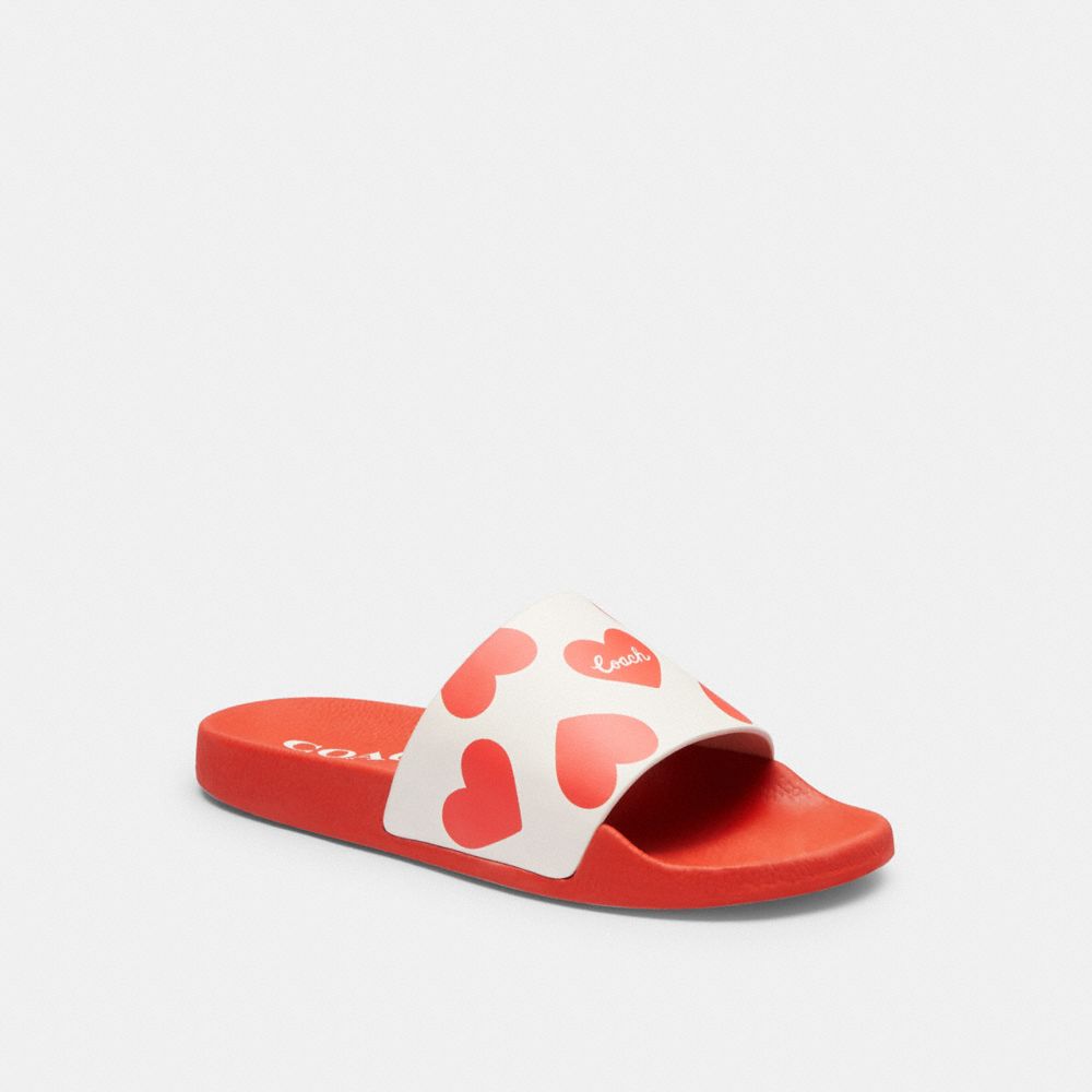 Sandalias COACH® Udele Sport Slide With Valentine\'s Print Mujer Rojas | COOKT715