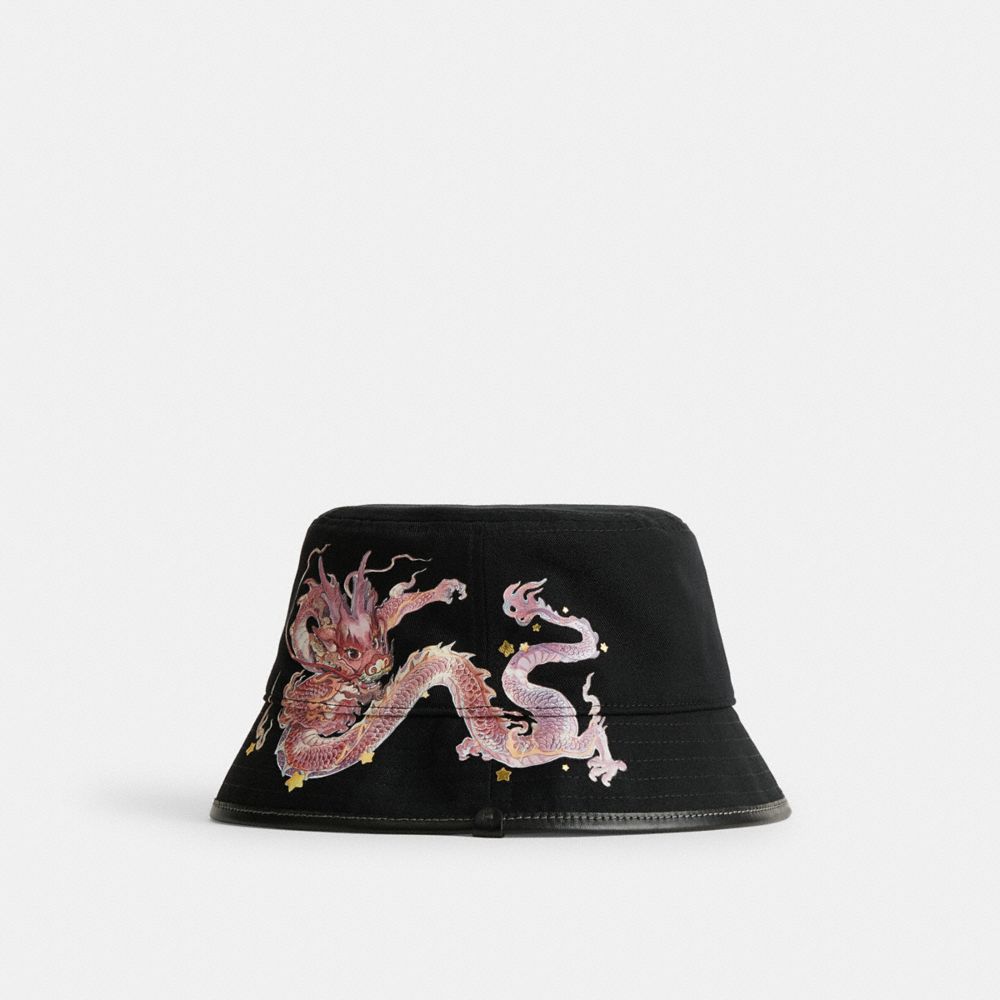 Sombrero COACH® New Year Bucket With Dragon Mujer Negras | COVRQ441