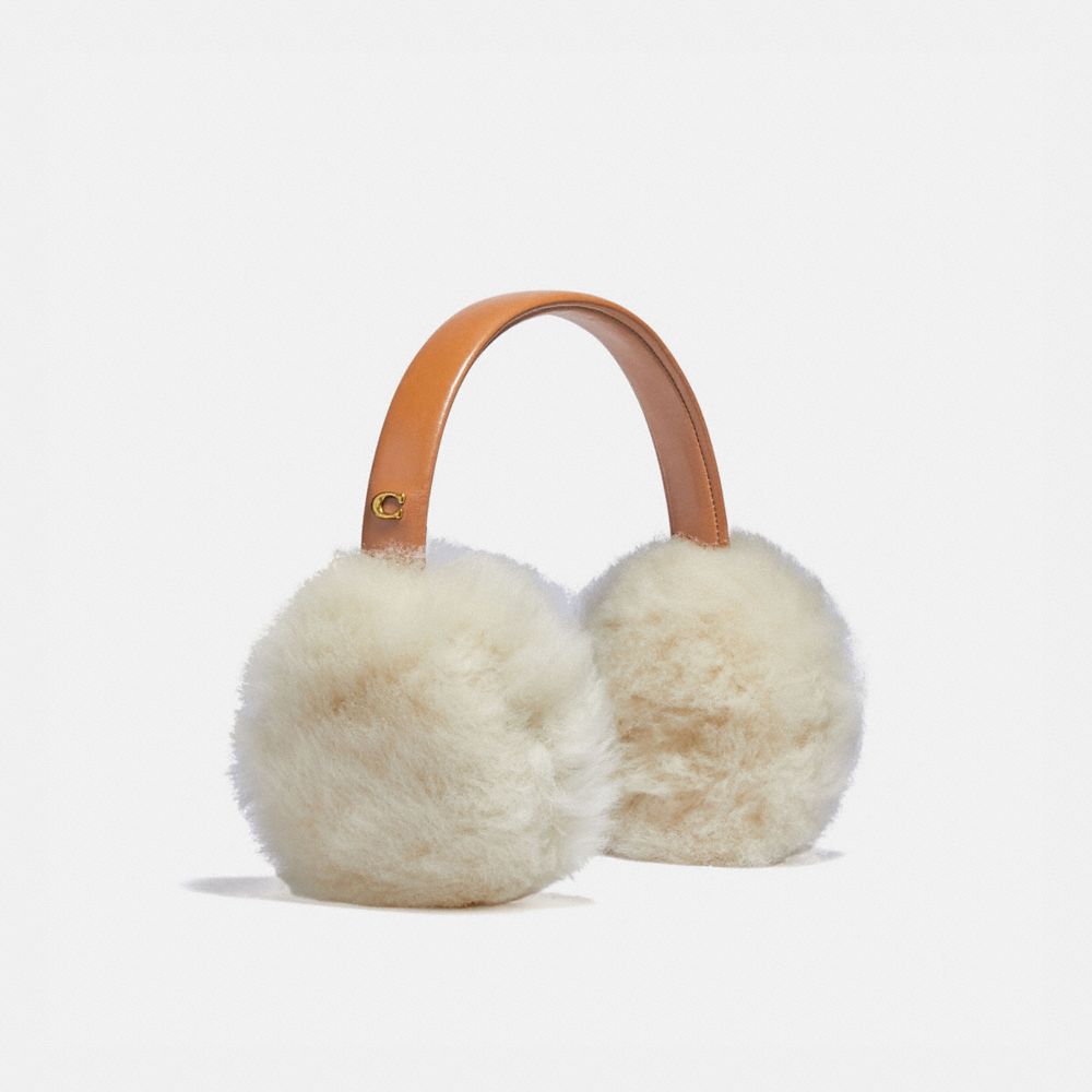 Sombrero COACH® Shearling Earmuffs Mujer Blancas | COMQN438