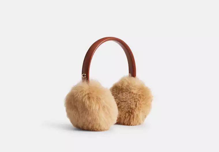 Sombrero COACH® Shearling Earmuffs Mujer Marrones | CONWM439