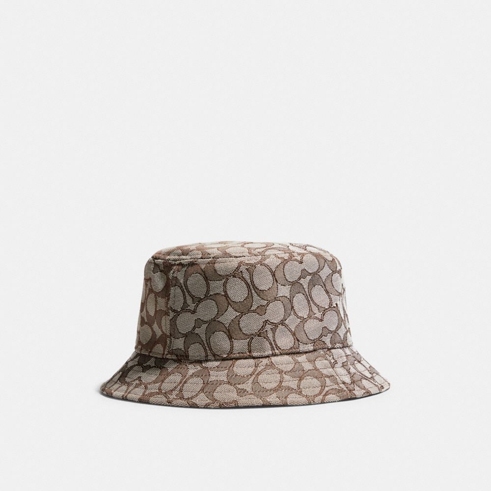 Sombrero COACH® Signature Jacquard Bucket Mujer Marrones | COCOC435