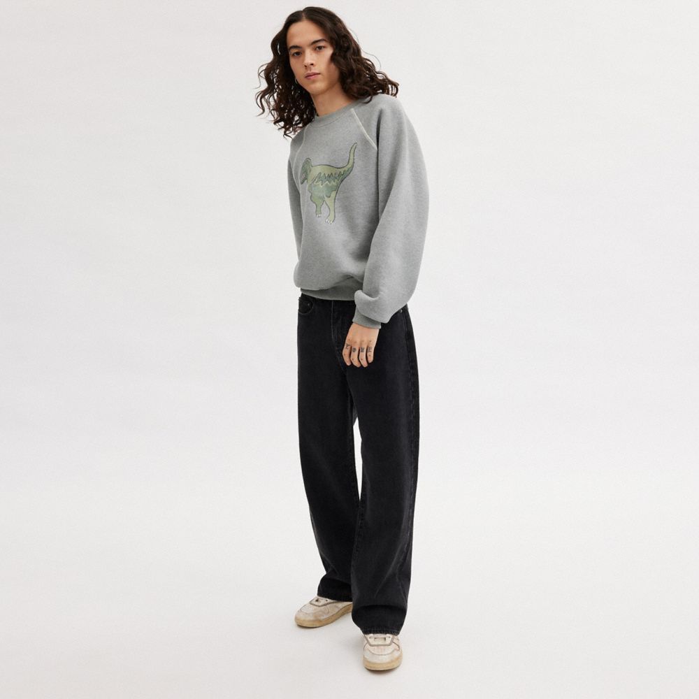 Sudadera COACH® Rexy Crewneck Mujer Gris | COCOH591