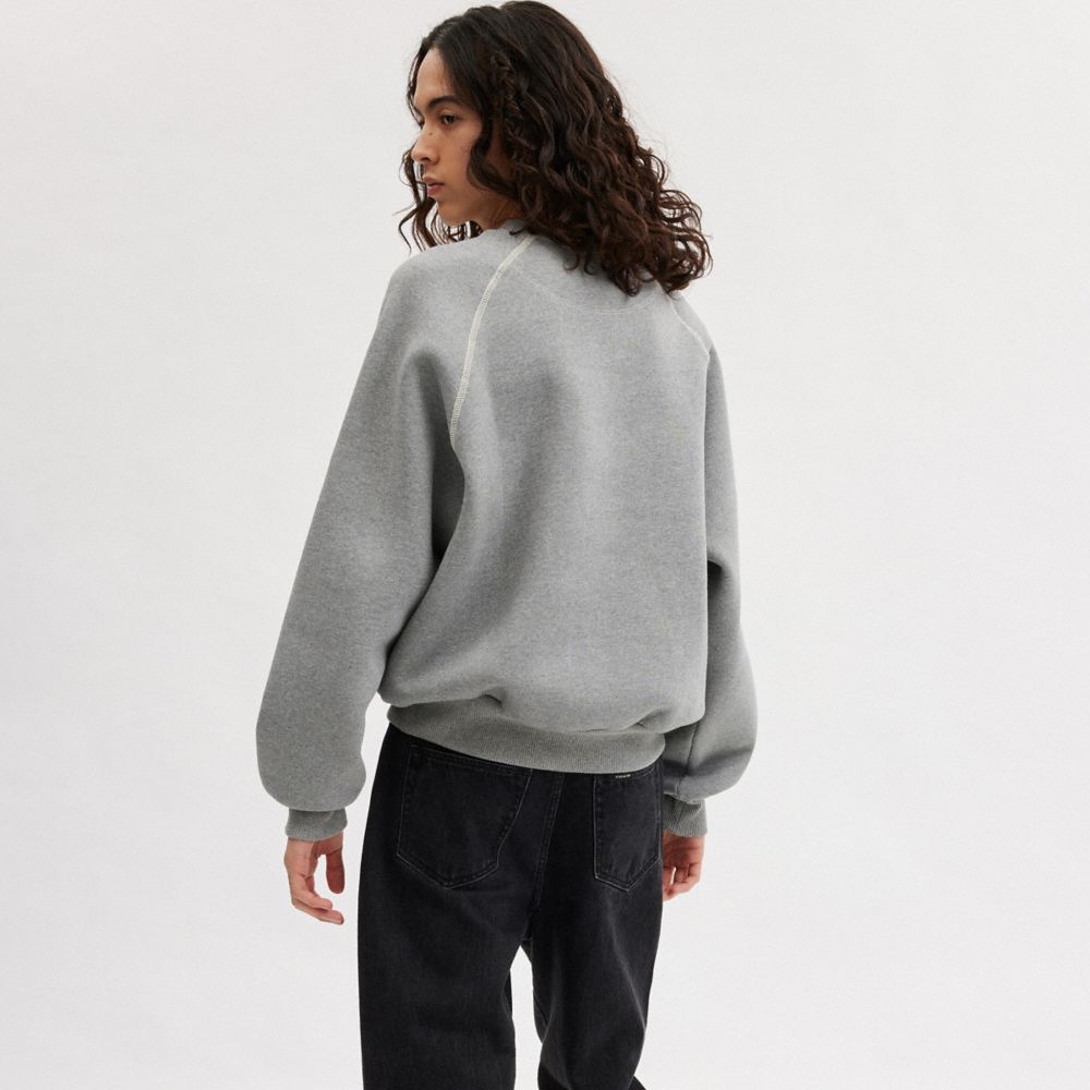 Sudadera COACH® Rexy Crewneck Mujer Gris | COCOH591