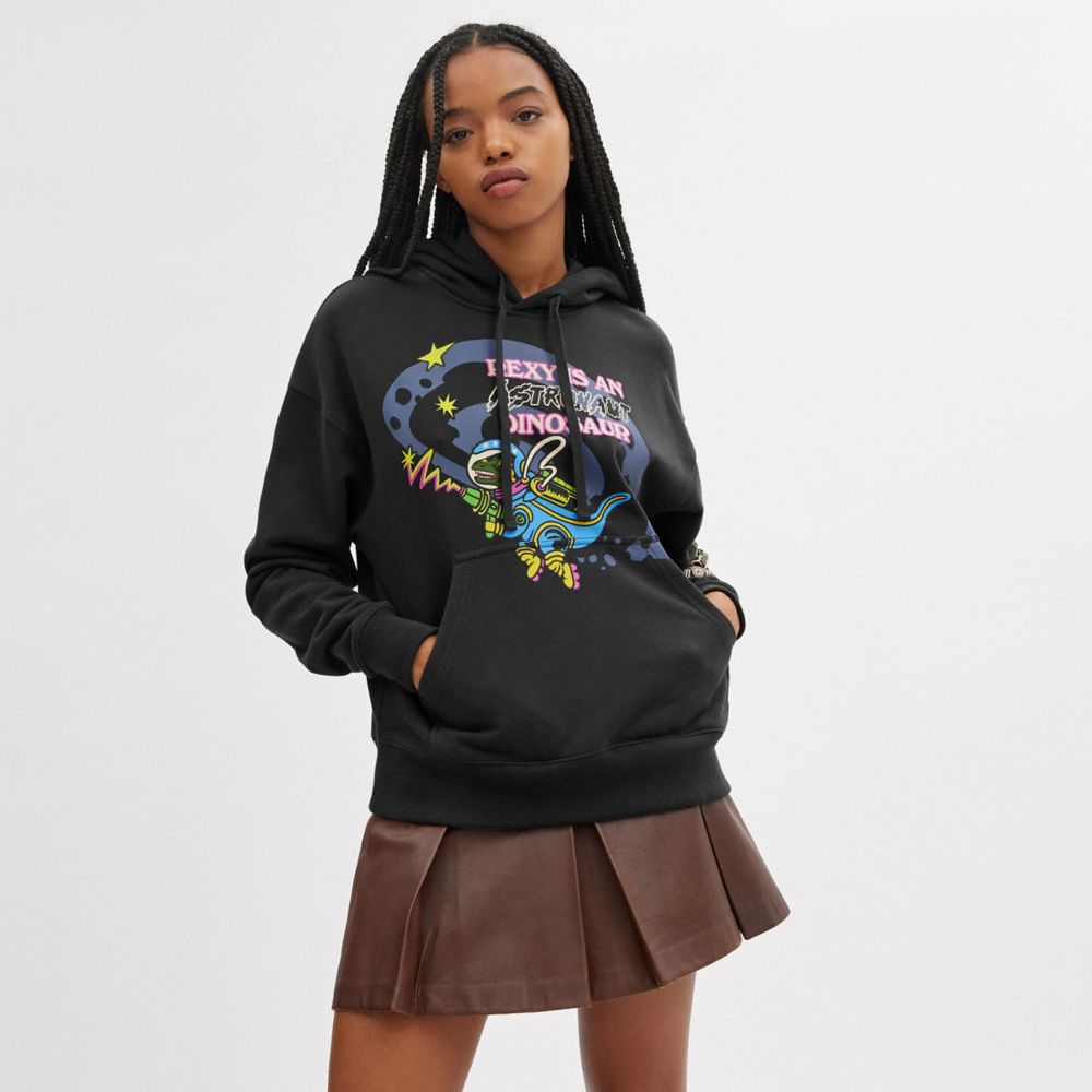 Sudadera con Capucha COACH® Cosmic Mujer Negras | COOKU663