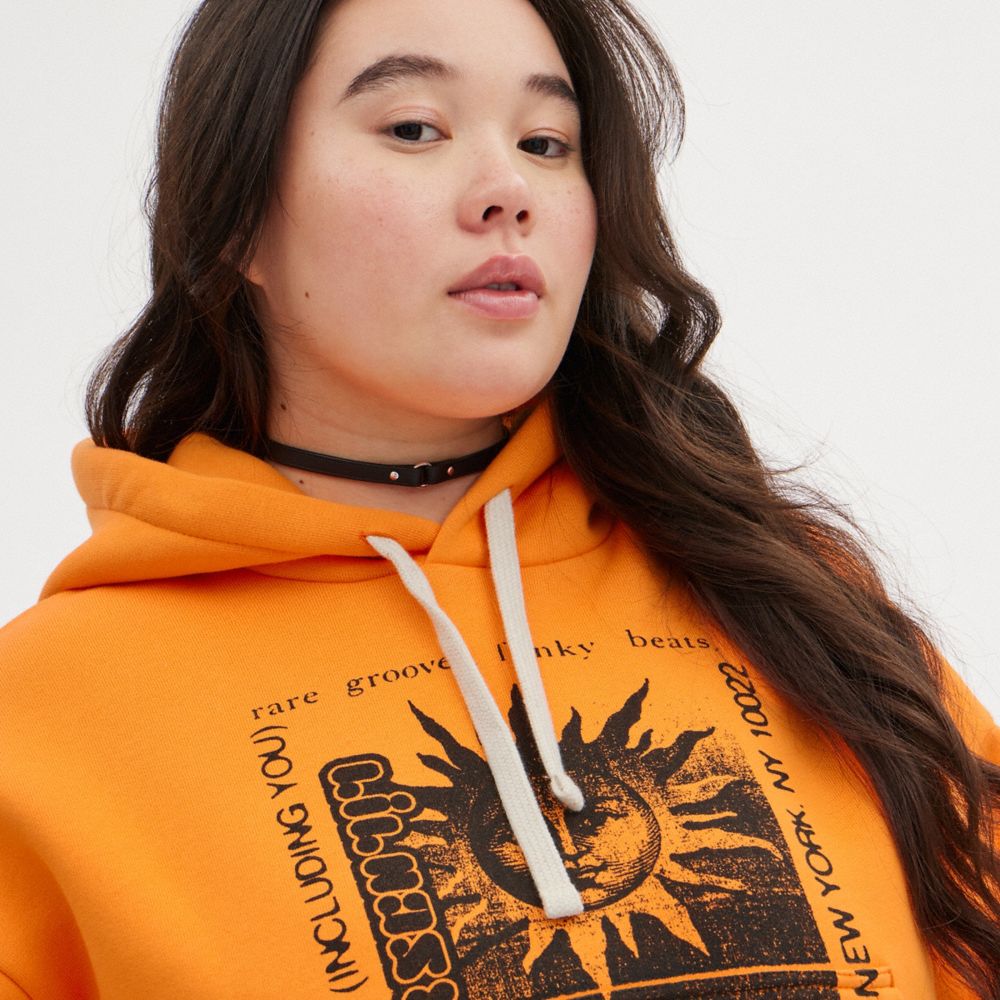 Sudadera con Capucha COACH® The Lil Nas X Drop Cropped Pullover Mujer Naranjas | COFDW658