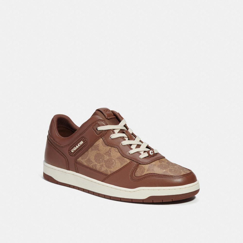 Tenis COACH® C201 In Signature Canvas Hombre Marrones | COLIB950