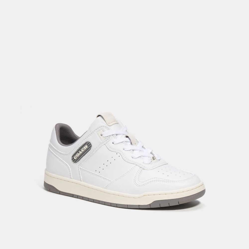 Tenis COACH® C201 Low Top Mujer Blancas Gris | COSGW712