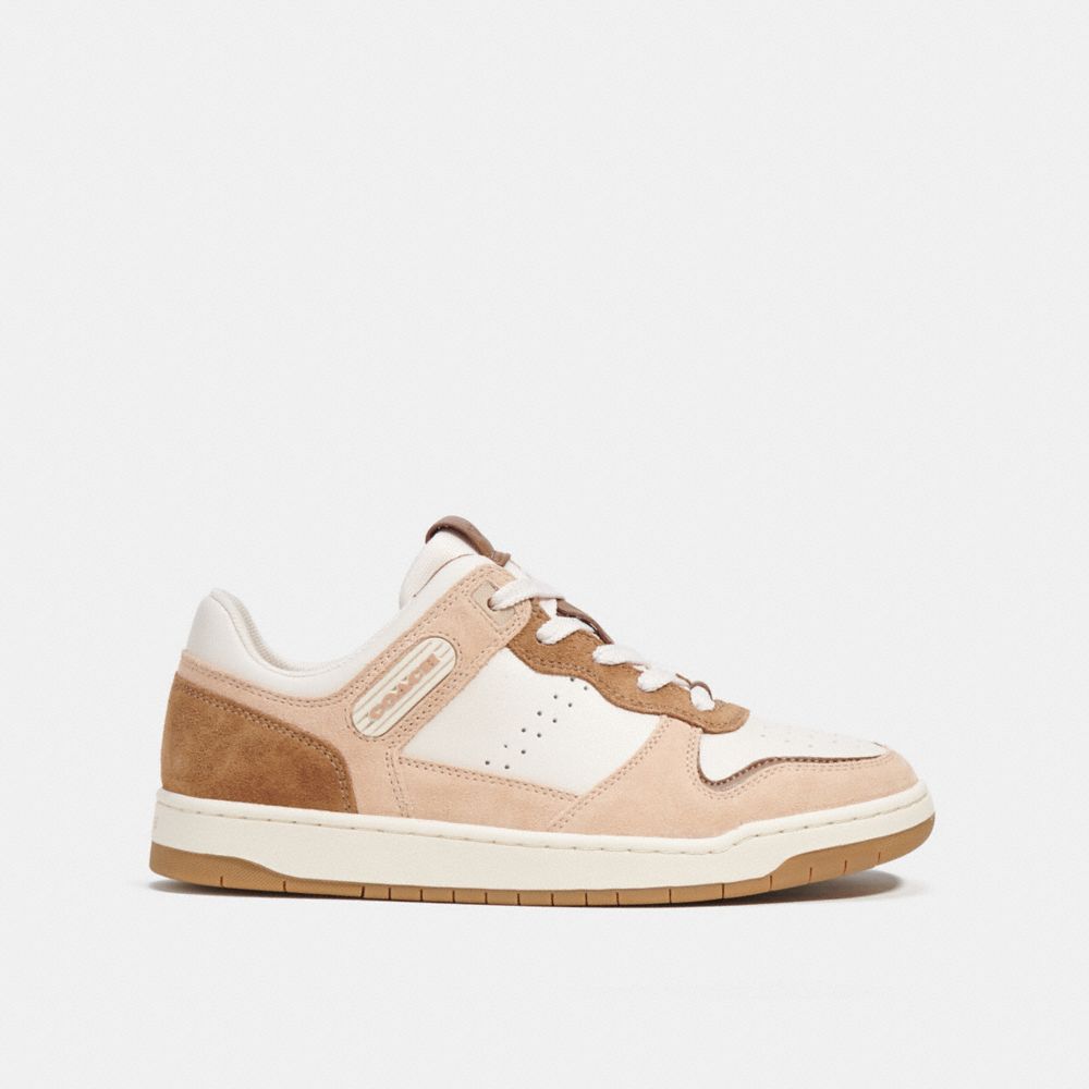 Tenis COACH® C201 Low Top Mujer Blancas Marrones | CODFQ711