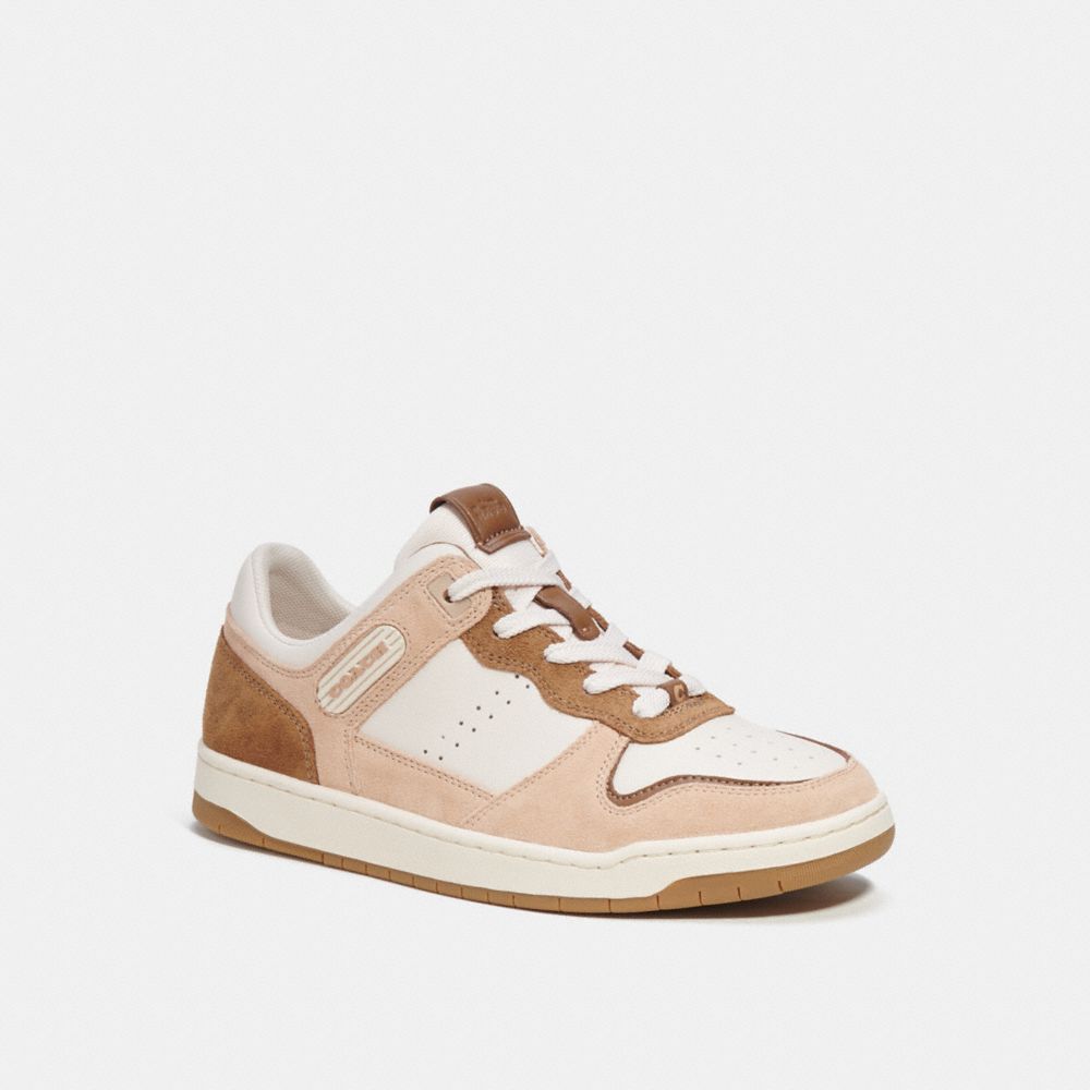 Tenis COACH® C201 Low Top Mujer Blancas Marrones | CODFQ711