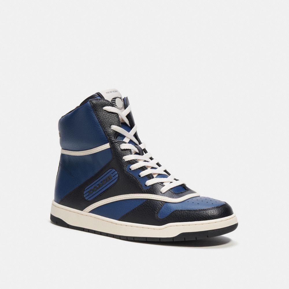 Tenis COACH® C202 High Top Hombre Azules Oscuro | COHAX947