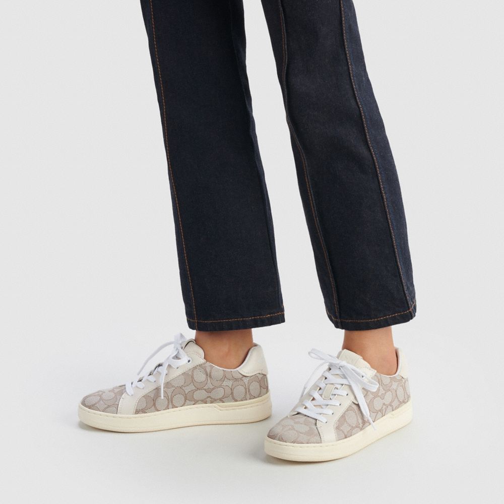 Tenis COACH® Lowline Low Top Mujer Gris | COZUX704