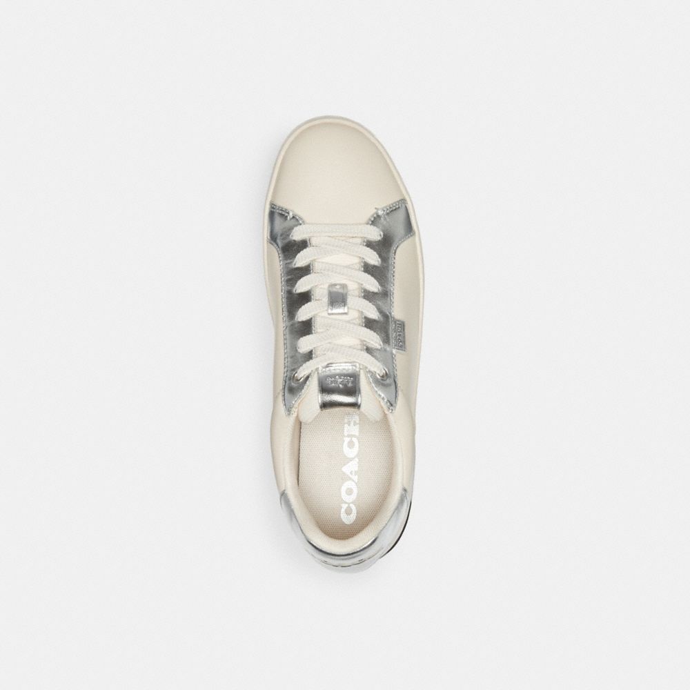 Tenis COACH® Lowline Low Top Mujer Plateadas | COVRK701