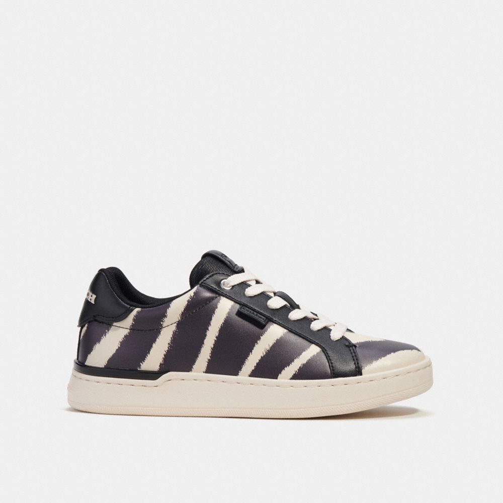 Tenis COACH® Lowline Low Top With Print Mujer Negras Blancas | CONWH699