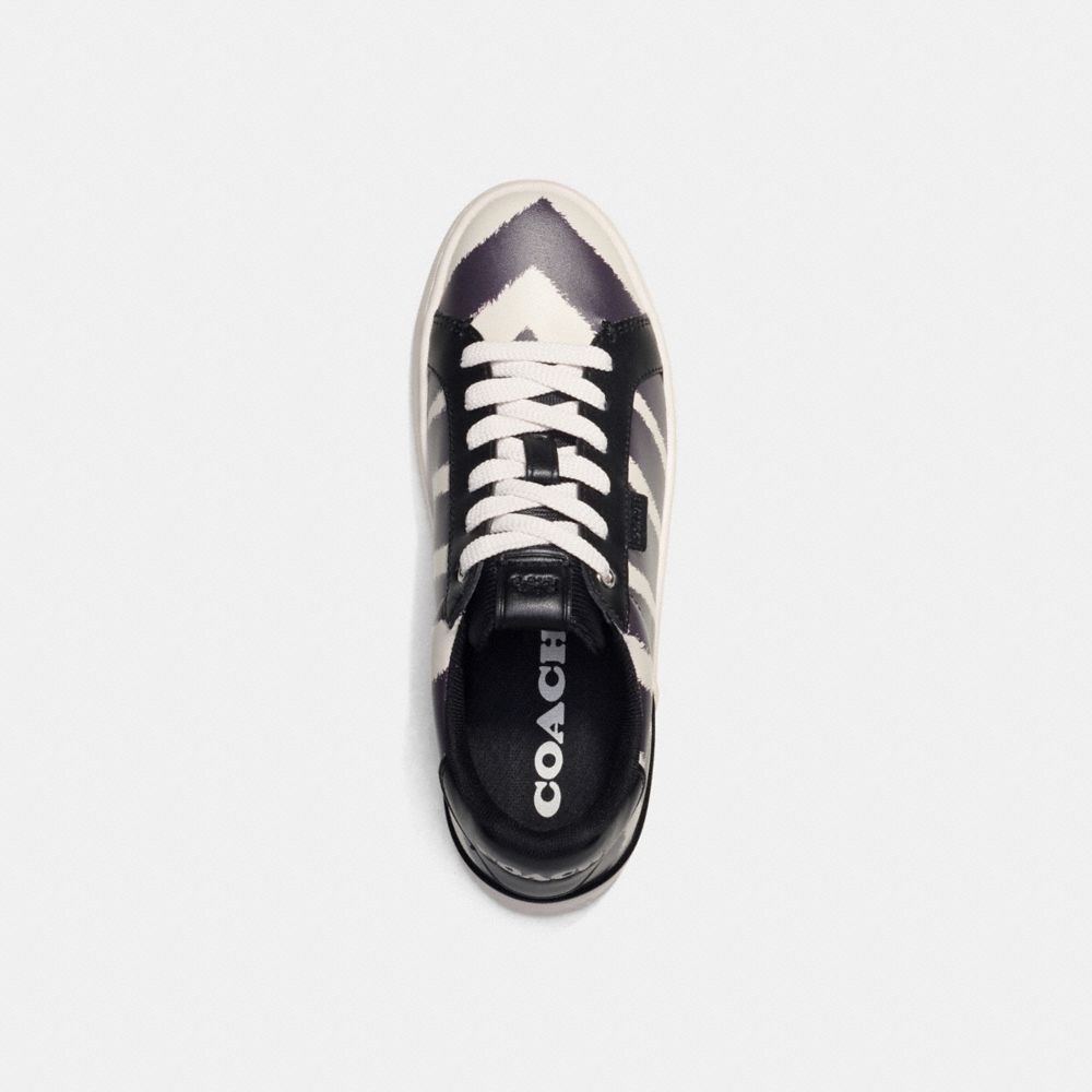 Tenis COACH® Lowline Low Top With Print Mujer Negras Blancas | CONWH699