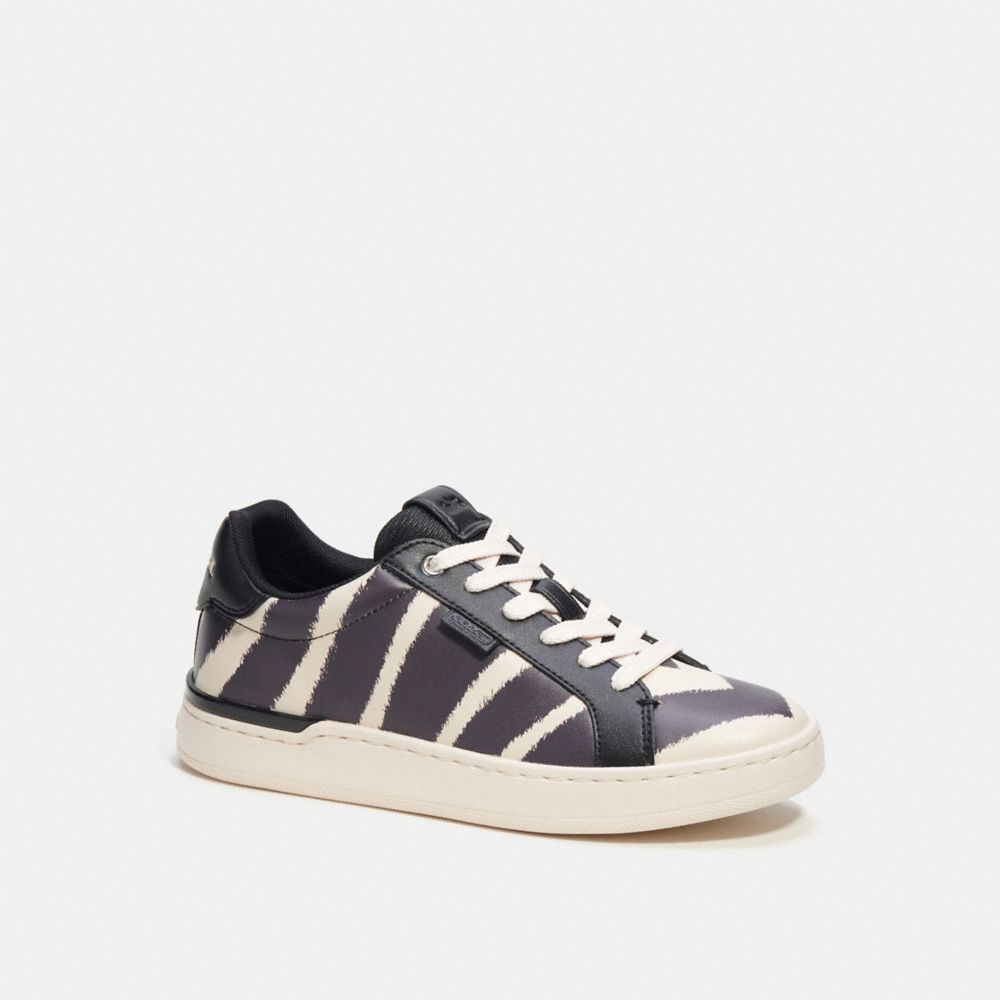 Tenis COACH® Lowline Low Top With Print Mujer Negras Blancas | CONWH699