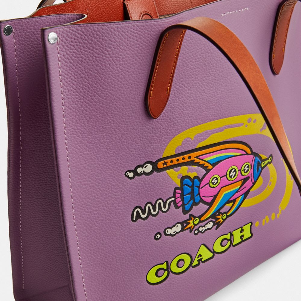 Tote COACH® Cosmic Relay 34 With Rocket Mujer Moradas Multicolor | COPJK161