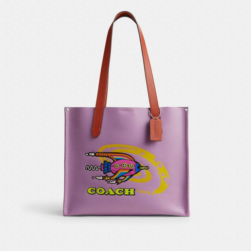 Tote COACH® Cosmic Relay 34 With Rocket Mujer Moradas Multicolor | COPJK161