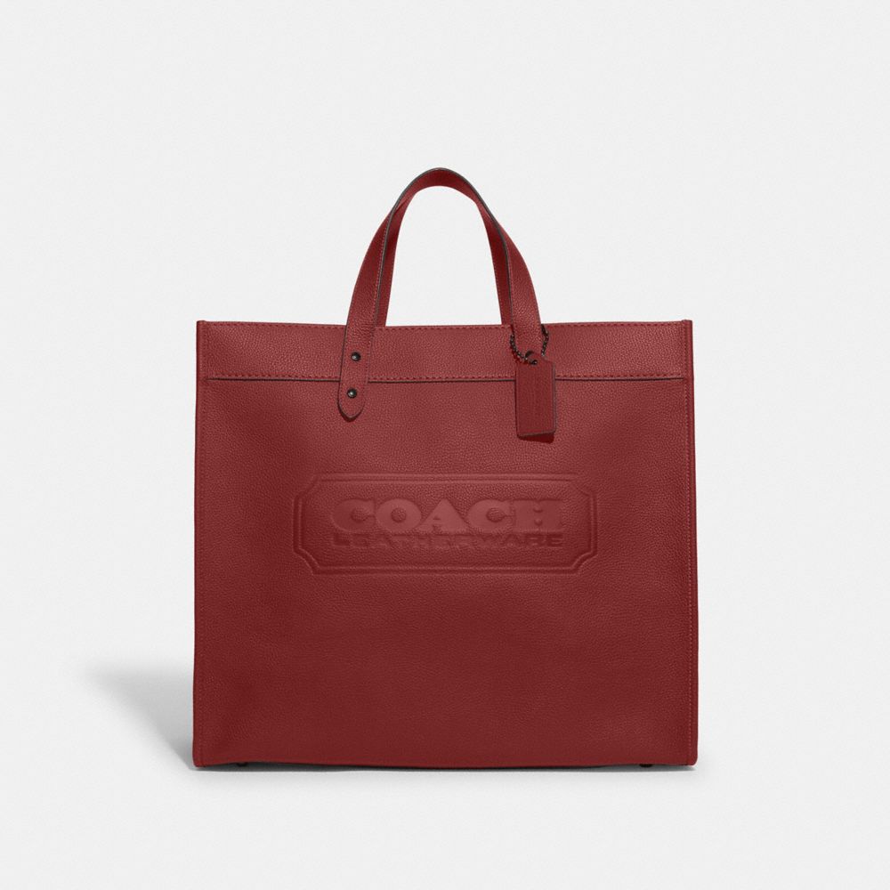 Tote COACH® Field 40 With Badge Mujer Rojas | COYXF157