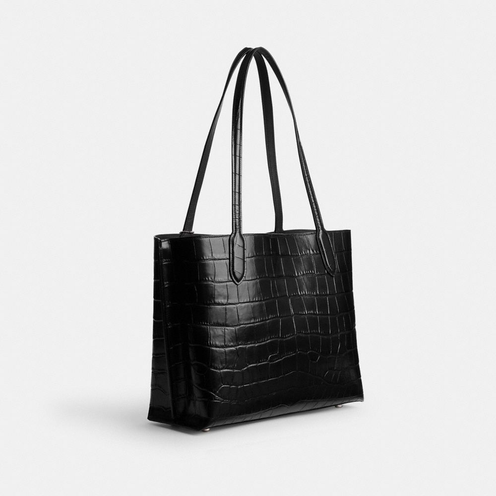 Tote COACH® Willow Mujer Plateadas Negras | COFDC138