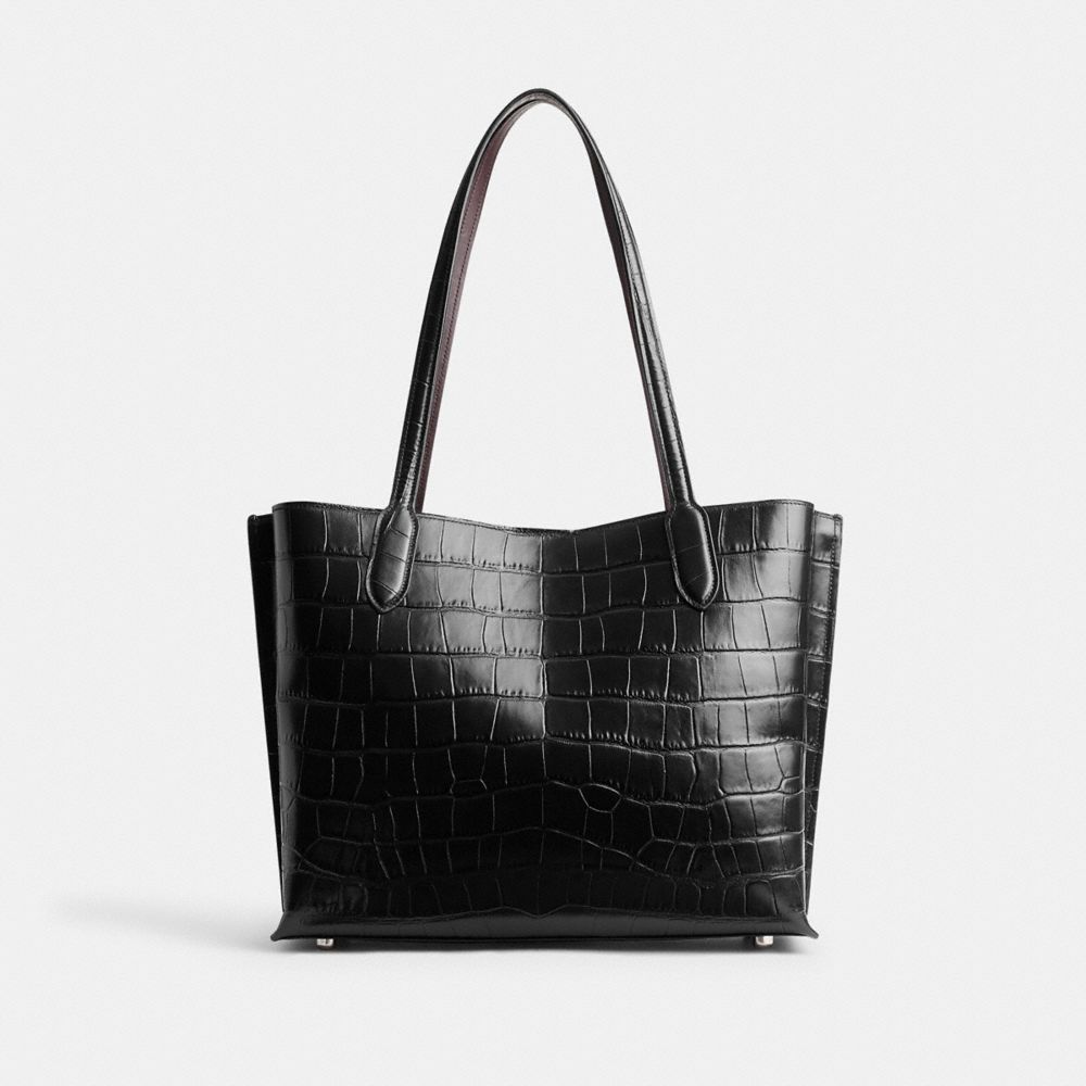 Tote COACH® Willow Mujer Plateadas Negras | COFDC138