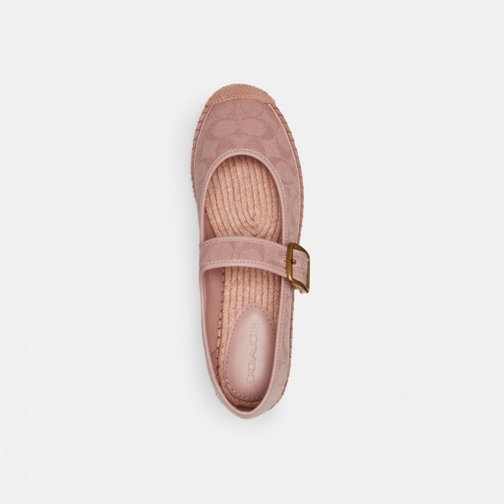 Zapatos Casuales COACH® Courtney Espadrille In Signature Canvas Mujer Rosas Claro | COGSB761