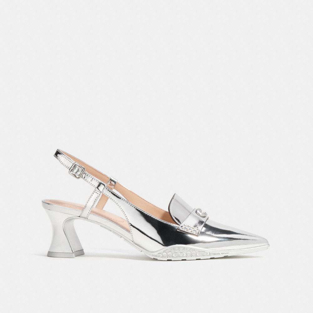 Zapatos Casuales COACH® Nikola Hybrid Slingback In Metallic Mujer Plateadas | COCOG752